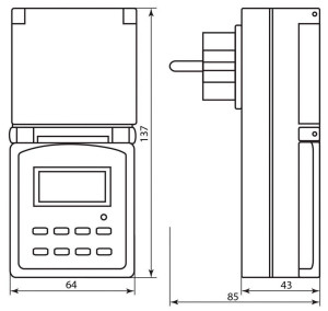 Розетка с таймером Feron TM23 недельная электронная мощность 3500W/16A IP44