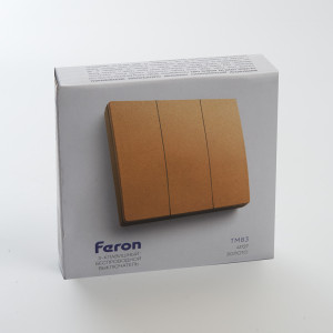 Выключатель беспроводной FERON TM83, 230V, 500W, трехклавишный, золото 41727