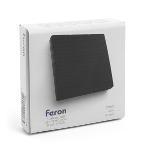 Выключатель беспроводной FERON TM83, 230V, 500W, трехклавишный, черный 41724