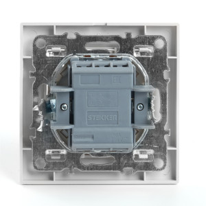 Переключатель 2-клавишный STEKKER PSW10-9005-01, 250В, 10А, серия Эрна, белый 39919