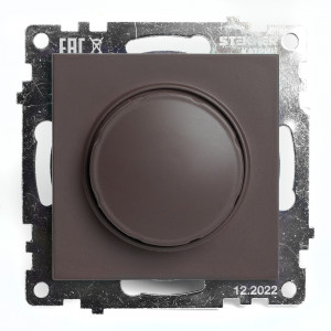 Выключатель диммирующий TRIAC(механизм), STEKKER GLS10-7106-04, 250V, 500W, серия Катрин, шоколад 49017