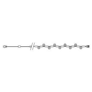 CL43 Гирлянда линейная, 200 LED мультиколор, статичная, 20 м +1.5м, черный шнур