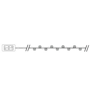 Светодиодная гирлянда Feron CL570 линейная Роса, мультиколор, 2м + 0.5м, с питанием от батареек, прозрачный шнур