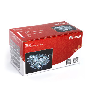 Светодиодная гирлянда Feron CL21 занавес 3*2м + 3м 230V 2700К , c питанием от сети, эффектом стробов, прозрачный шнур