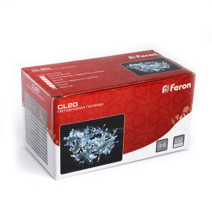 Светодиодная гирлянда Feron CL20 занавес 2*2м + 3м 230V 2700К , c питанием от сети, эффектом стробов, прозрачный шнур