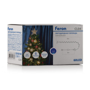 Светодиодная гирлянда Feron CL04 линейная 6м +3м 230V синий, с питанием от сети, контроллером, зеленый шнур