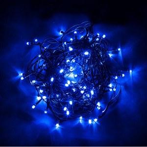 Светодиодная гирлянда Feron CL07 линейная 40м + 3м 230V синий, c питанием от сети, зеленый шнур