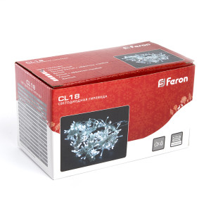 Светодиодная гирлянда Feron CL18 занавес 1,5*1,5м + 3м 230V 2700К , c питанием от сети,эффектом стробов, прозрачный шнур