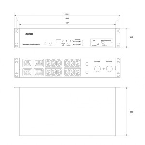 Hyperline ATS-R-228H1622-Intelligent Блок розеток с функцией автоматического включения резервного питания (АВР/ATS) 19