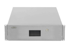 Hyperline TDR3-3U-360-RAL7035 Полка (ящик) для документов с замком, 3U, 133х483х360мм (ВхШхГ), цвет серый (RAL 7035)