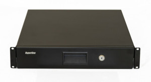 Hyperline TDR3-2U-360-RAL9004 Полка (ящик) для документов с замком, 2U, 88х483х360мм (ВхШхГ), цвет черный (RAL 9004)
