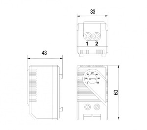 Hyperline KL-TRS-CL-060 Термостат нормально-замкнутый 0-60°C для обогрева, аналог KT0 011