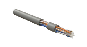 Hyperline IUUTP4-C6-S23/1-FRPVC-GY (500 м) Кабель для сетей Industrial Ethernet, категория 6, 4x2x23 AWG, однопроволочные жилы (solid), U/UTP, PVC, серый