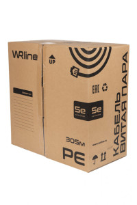 WRline WR-FTP-4P-C5E-PE-BK Кабель витая пара, экранированный F/UTP, категория 5e, 4 пары (0,50 мм), одножильный, внешний, PE, черный, 305 м