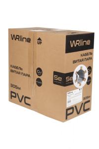 WRline WR-FTP-4P-C5E-PVC-GY Кабель витая пара, экранированный F/UTP, категория 5e, 4 пары (0,50 мм), одножильный, внутренний, PVC нг(А)-LS, серый, 305 м