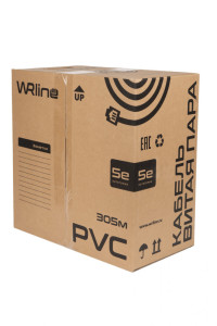 WRline WR-FTP-4P-C5E-PVC-GY Кабель витая пара, экранированный F/UTP, категория 5e, 4 пары (0,50 мм), одножильный, внутренний, PVC нг(А)-LS, серый, 305 м