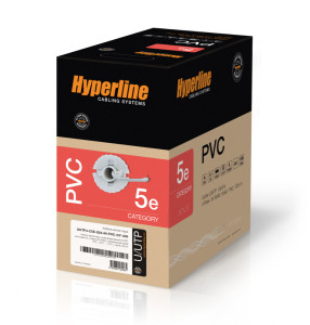 Hyperline UUTP4-C5E-S24-IN-PVC-GN-100 (100 м) Кабель витая пара, неэкранированная U/UTP, категория 5e, 4 пары (24 AWG), одножильный (solid), PVC, -20°C – +70°C, зеленый - гарантия: 15 лет компонентная, 25 лет системная