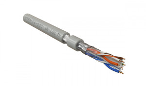 Hyperline FUTP4-C6-S23-IN-LSLTX-GY-305 (305 м) Кабель витая пара F/UTP, категория 6, 4 пары (23 AWG), одножильный (solid), экран - фольга, нг(А)-LSLTx, внутренний, серый