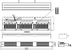 Hyperline PPHD-19-48-8P8C-C6-SH-110D Патч-панель высокой плотности 19