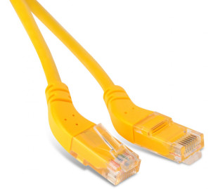 Hyperline PC-APM-UTP-RJ45/L45-RJ45/L45-C6-5M-LSZH-YL Патч-корд U/UTP угловой, левый 45°-левый 45°, Cat.6 (100% Fluke Component Tested), LSZH, 5 м, желтый