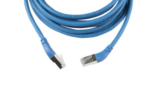 Hyperline PC-APM-STP-RJ45/L45-RJ45/R45-C6-5M-LSZH-BL Патч-корд F/UTP угловой, экранированный, левый 45°-правый 45°, Cat.6 (100% Fluke Component Tested), LSZH, 5 м, синий