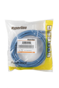 Hyperline PC-APM-STP-RJ45/L45-RJ45/R45-C6-5M-LSZH-BL Патч-корд F/UTP угловой, экранированный, левый 45°-правый 45°, Cat.6 (100% Fluke Component Tested), LSZH, 5 м, синий