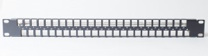 Коммутационная панель модульная 19", 48 порта, 1U, с метками для маркировки,с задним организатором (без модулей), черный