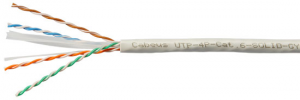 Cabeus UTP-4P-Cat.6-SOLID-LSZH-WH Кабель витая пара UTP U/UTP, категория 6, 4 пары 23 AWG, одножильный, LSZH нгА-HF, белый кусками, 