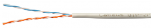 Cabeus UTP-2P-Cat.5e-SOLID-GY-LIGHT Кабель витая пара UTP U/UTP, категория 5e, 2 пары 0,48 мм 24 AWG, одножильный, PVC нгА-LS, серый, 