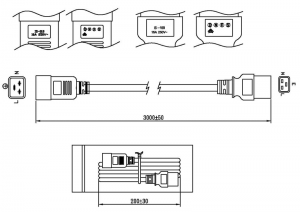 Кабель питания для электрооборудования Hyperline PWC-IEC19-IEC20-3.0-BK IEC 320 C19 - IEC 320 C20 3 метра