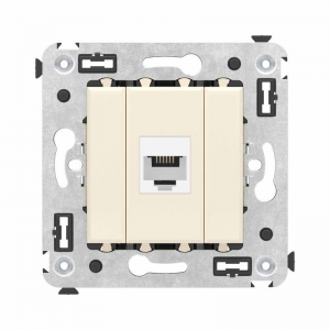 Розетка телефонная 1-м СП Avanti Ванильная дымка RJ12 без шторок механизм DKC 4405613