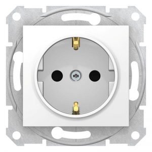 Механизм розетки 1-м СП Sedna 16А IP20 250В с заземл. защ. шторки бел. SE SDN3000121