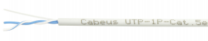 Cabeus UTP-1P-Cat.5e-SOLID-LSZH-GY Кабель витая пара UTP, категория 5e, 1 пара 24 AWG, одножильный solid, LSZH нгА-HF, серый, отрезками, 