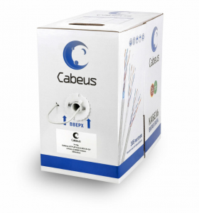 Витая пара UTP кат.6 Cabeus UTP-4P-Cat.6-SOLID-GY 4 пары серая, 