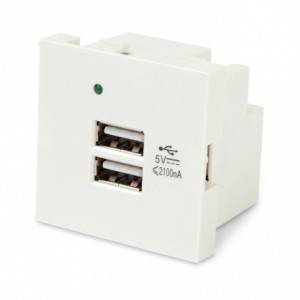 Модуль рощетки USB Hyperline M45-USBCH2-WH