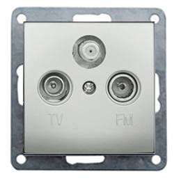 Ecoplast Накладка розетки TV+FM+SAT 2(3) (серебристый металлик) LK80