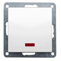 Ecoplast Выключатель 1-кл., c индикатором (схема 1L) 16 A, 250 B (белый) LK60