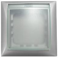 Ecoplast Рамка универсальная защитная с крышкой для выключателей и розеток (серебристый металлик)