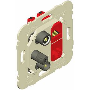 Efapel 21546 Мультимедийная розетка для подключения звездой R-TV-SAT-2*RJ45 кат.6 UTP