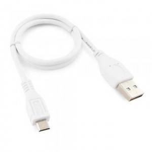 Кабель USB 2.0 Pro Cablexpert CCP-mUSB2-AMBM-W-0.5M, AM/microBM 5P, 0.5м, экран, белый, пакет
