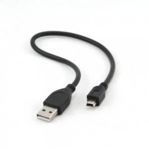 Кабель USB 2.0 Pro Cablexpert CCP-USB2-AM5P-1, AM/miniBM 5P, 0.3м, экран, черный, пакет