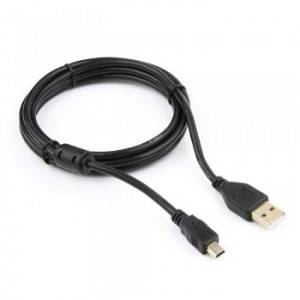 Кабель USB 2.0 Pro Cablexpert CCF-USB2-AM5P-6, AM/miniBM 5P, 1.8м, экран, феррит.кольцо, черный, пакет