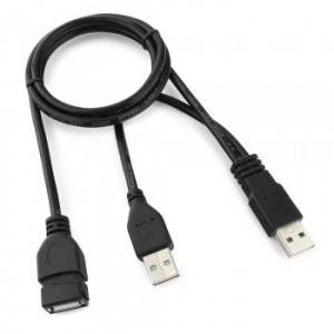 Кабель удлинитель USB2.0 Pro Cablexpert CCP-USB22-AMAF-3, 2xAM/AF, 90cм, экран, черный