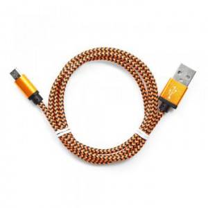 Кабель USB 2.0 Cablexpert CC-mUSB2oe1m, AM/microBM 5P, 1м, нейлоновая оплетка, алюминиевые разъемы, оранжевый, пакет