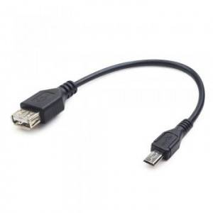 Кабель USB 2.0 OTG Cablexpert A-OTG-AFBM-03 USBAF/MicroBM, 0.15м, удлиненный разъем micro USB - 9мм, пакет