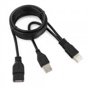Кабель удлинитель USB2.0 Pro Cablexpert CCP-USB22-AMAF-6, 2xAM/AF, 1.8м, экран, черный, пакет
