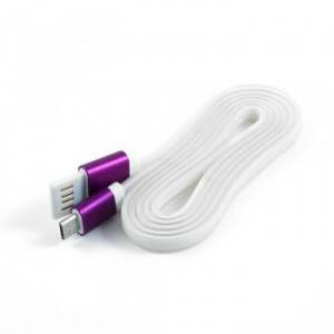Кабель USB 2.0 Cablexpert CC-mUSBp1m, AM/microBM 5P, 1м, мультиразъем USB A, силиконовый шнур, разъемы фиолетовый металлик, пакет