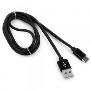 Кабель USB 2.0 Cablexpert CC-S-USBC01Bk-1M, AM/Type-C, серия Silver, длина 1м, черный, блистер