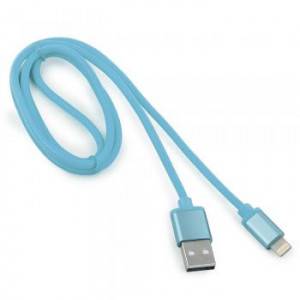 Кабель Cablexpert для Apple CC-S-APUSB01Bl-1M, AM/Lightning, серия Silver, длина 1м, синий, блистер