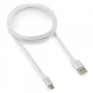 Кабель USB 2.0 Cablexpert CC-S-mUSB01W-1.8M, AM/microB, серия Silver, длина 1.8м, белый, блистер